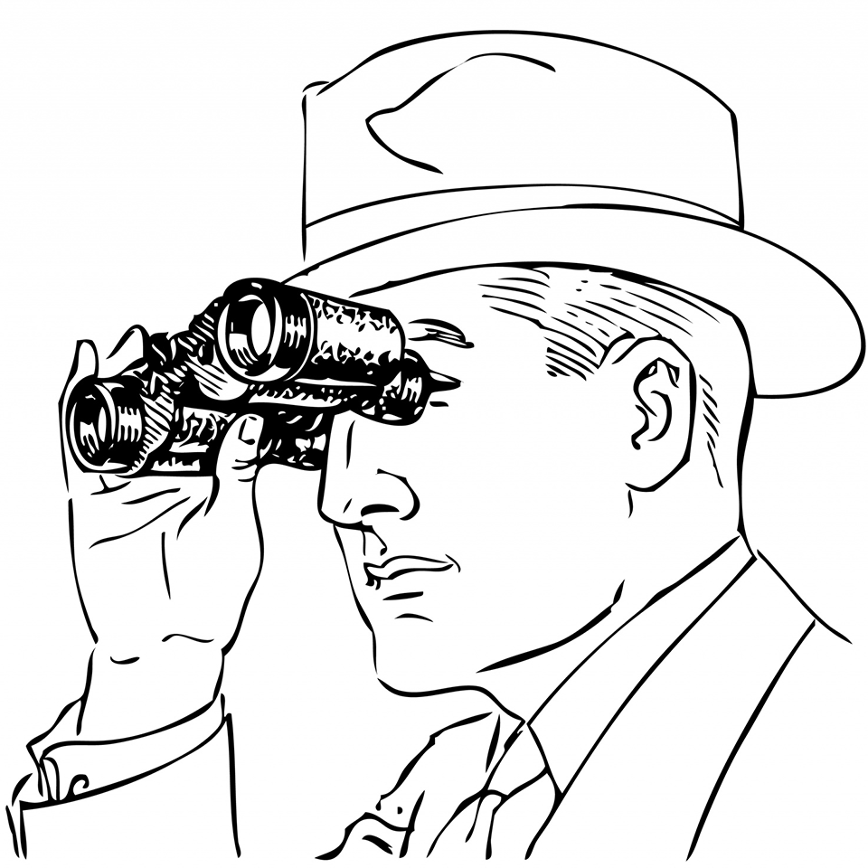Man with binoculars