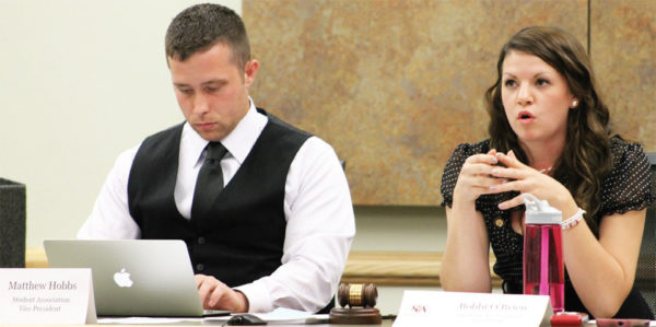 Student Senate leaders Bobbi O'Brien and Matthew Hobbs