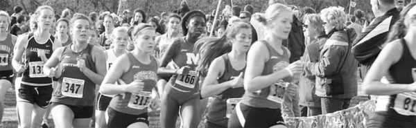 Junior runner Briana Berthiaume (right) and sophomore Jackie Liebl (left).