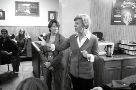 Tammy Baldwin (right) and Amy Klobuchar (right).