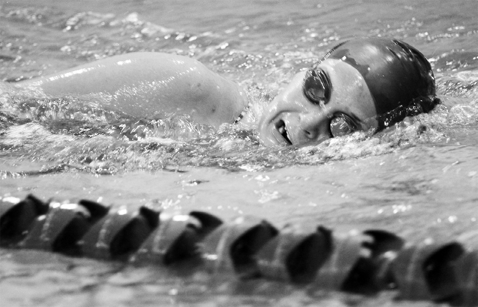 Junior Katherine Tholen prepares for the Swimming and Diving team’s first meet