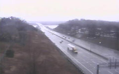 As seen by a Minnesota Department of Transportation camera, midmorning Thursday traffic moves along Interstate 94 near the bridge over the St. Croix River at Hudson. (Screen capture)