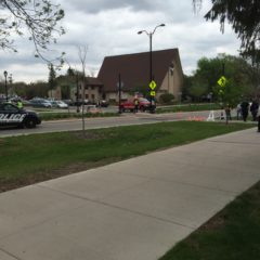 Police blocked off the area after the accident.