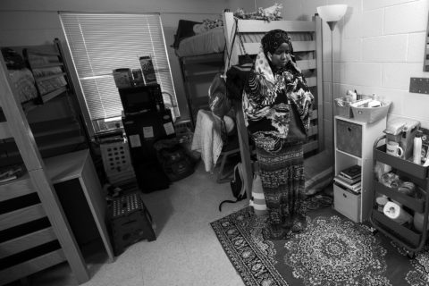 With the remodeling of Rodli Hall beginning in the spring, there will soon be a prayer room for students to use on campus, but for now, Ibrahim has a designated area in her dorm room that she uses to pray with a rug called a salli.