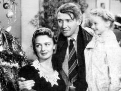 Donna Reed, Jimmy Stewart and Karolyn Grimes starred in the 1946 film "It's a Wonderful Life."