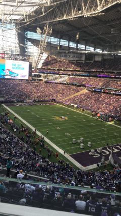 U.S. Bank Stadium near full capacity for the Vikings home game against the Dolphins.