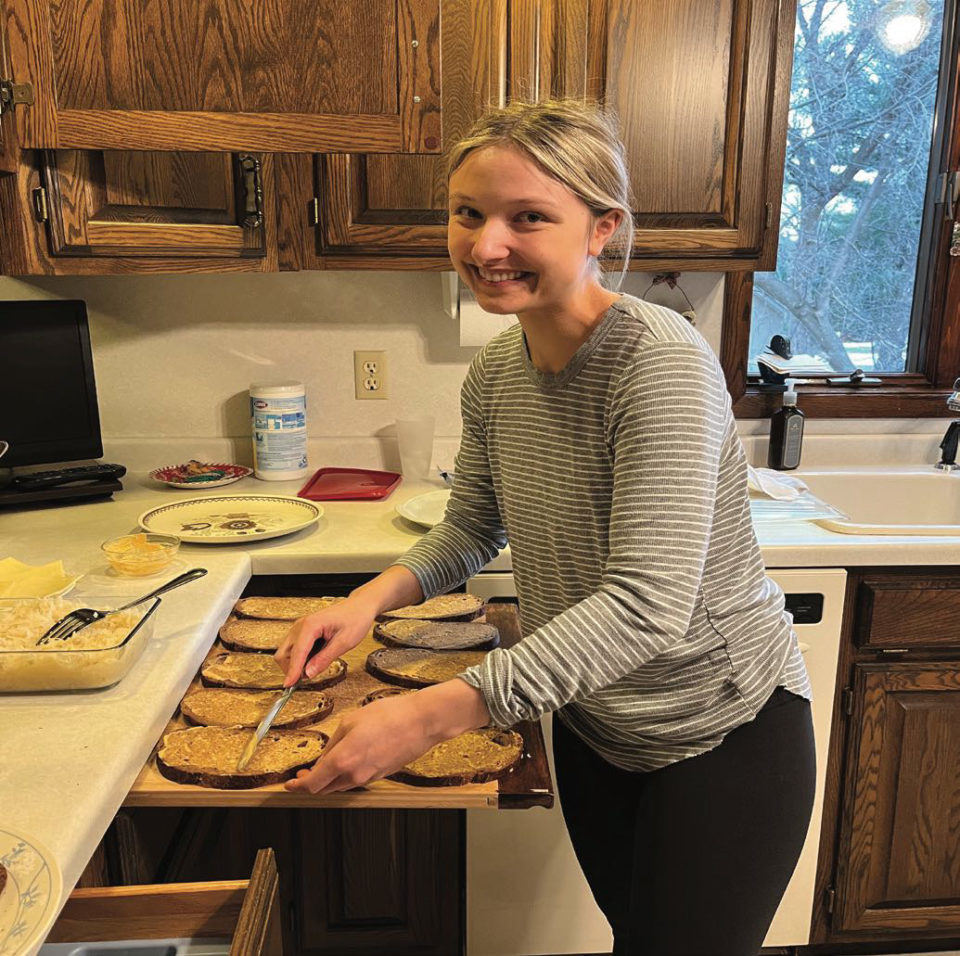 Natalie Torbert makes reuben sandwiches